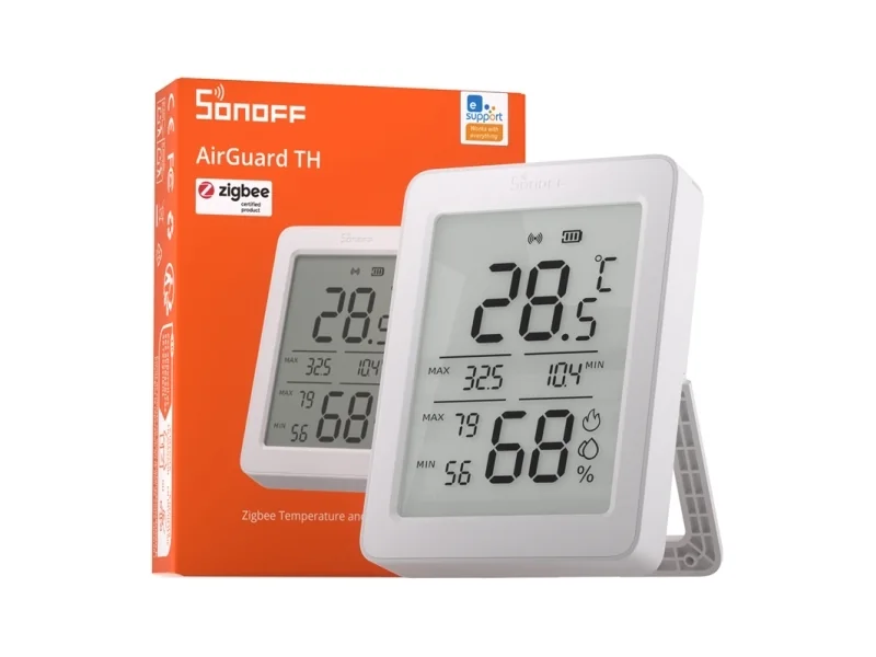 Sonoff Lämpötila- ja kosteusanturi ZigBee LCD Sonoff AirGuard TH SNZB-02DR2 Sonoff AirGuard TH SNZB-02DR2