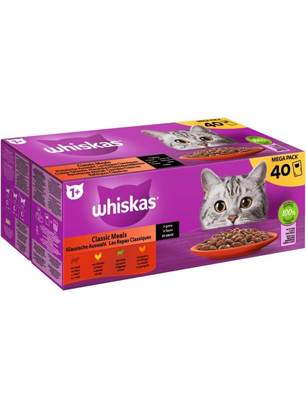 WHISKAS Classic meals in sauce - kissan märkäruoka - 40x85g