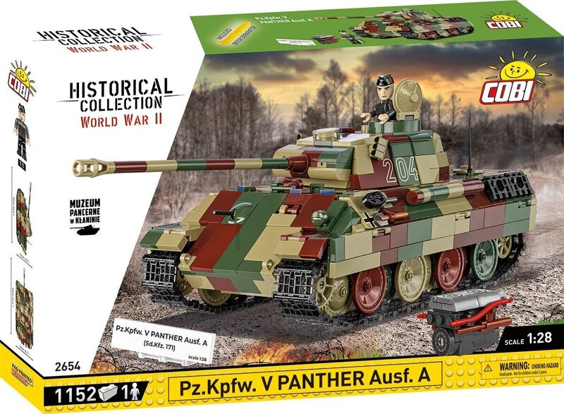 Koottava PzKpfw V Panther Ausf. A -taistelupanssarivaunu, 1152 osaa, Cobi