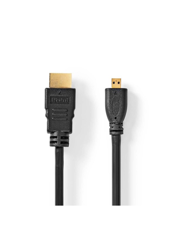 Nedis High Speed HDMI TM Kaapeli Ethernet | HDMITM liitin | HDMITM Micro | 4K@30Hz | 10.2 Gbps | 1.50 m | Pyöreä | PVC | Musta | Label