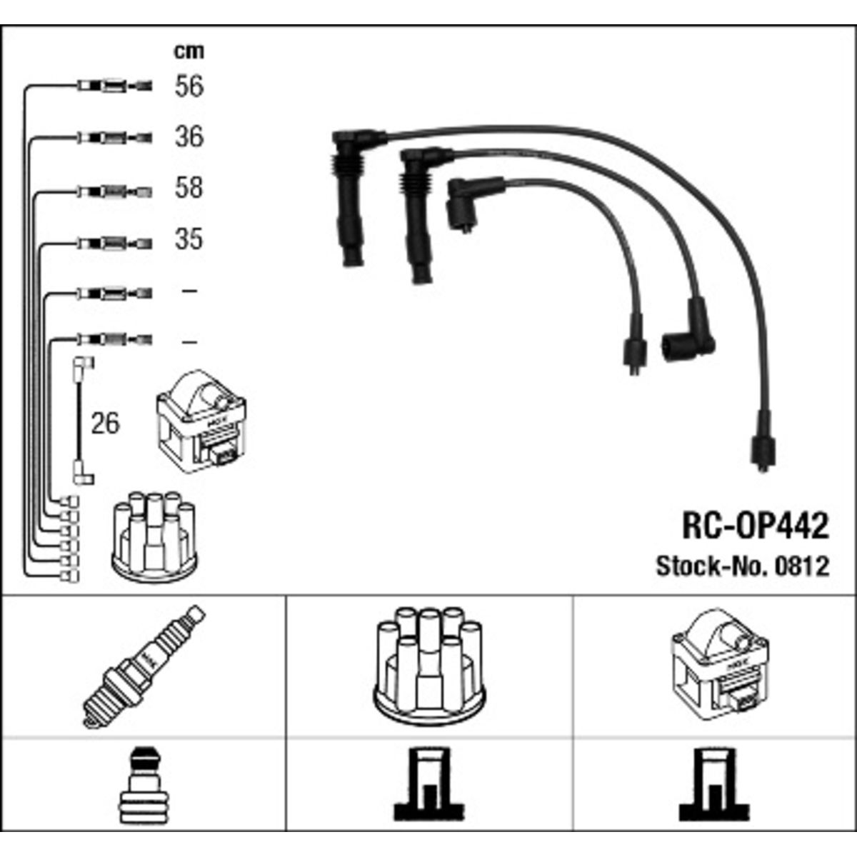 Sytytysjohtosarja NGK 0812