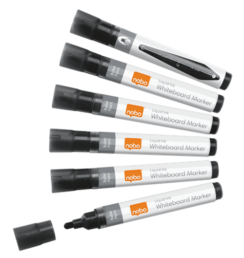 Nobo Liquid Ink™ valkotaulukynät pyöreä kärki 10 kpl Musta