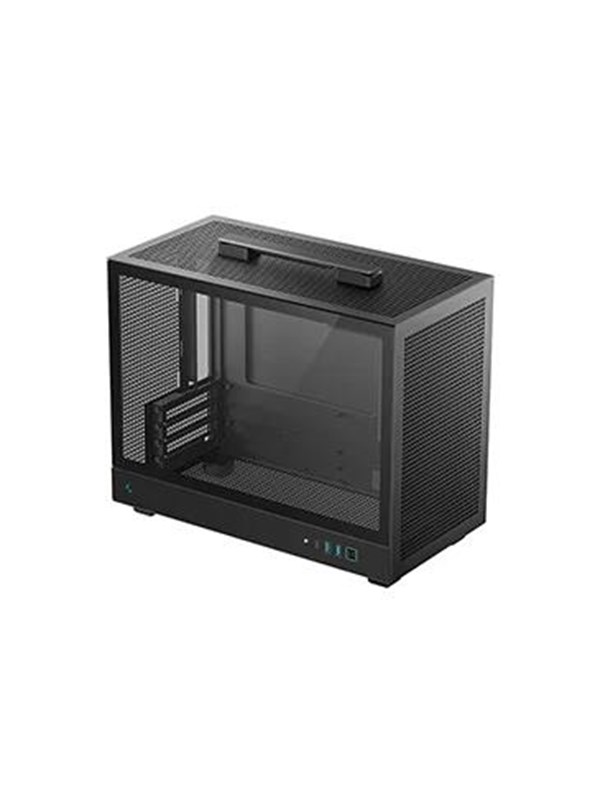 DeepCool CH160 PLUS - Micro-ATX - micro ATX - sivupaneeli ikkunalla (karkaistua lasia) - ilman virtalähdettä (SFX / SFX-L) - musta - USB/Audio