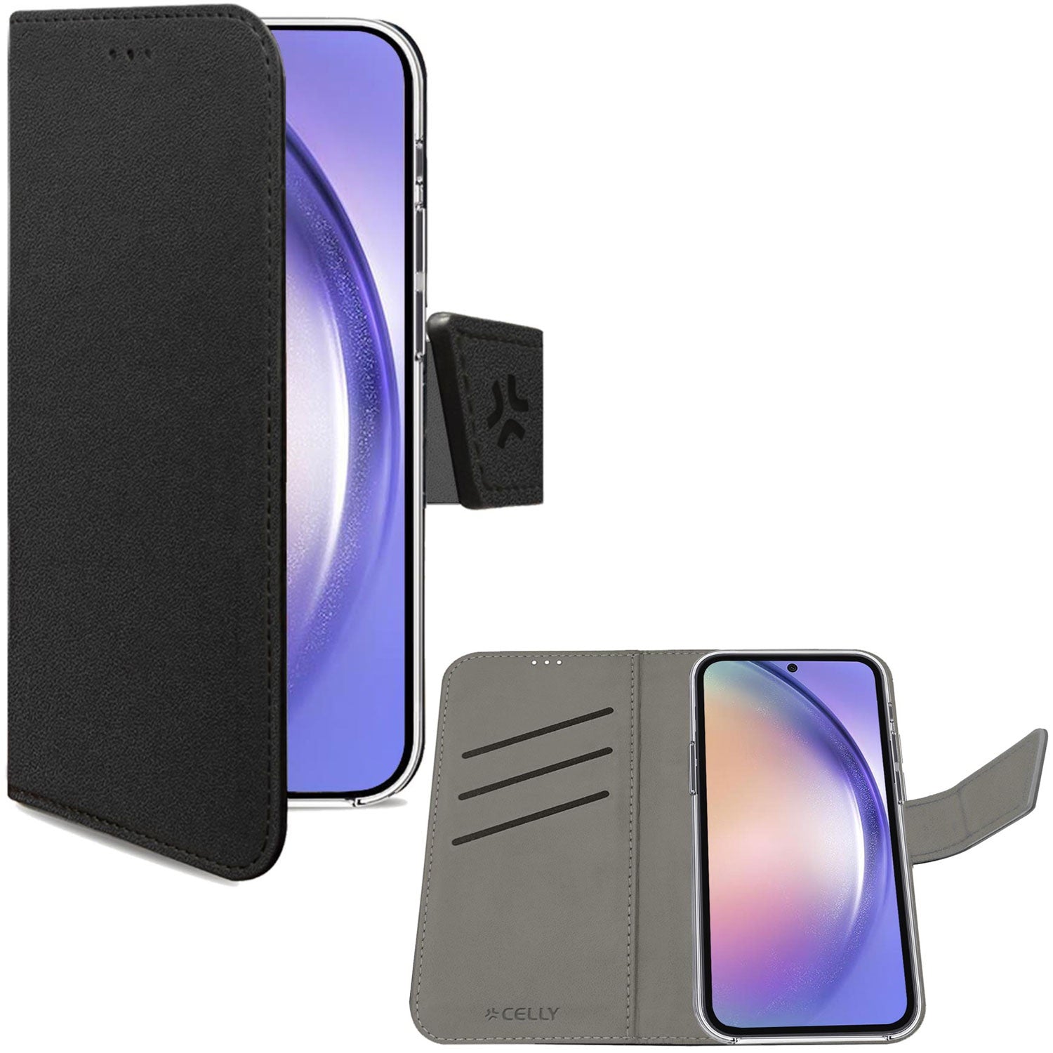 Celly Wally Wallet Case Galaxy A55 5G Svart