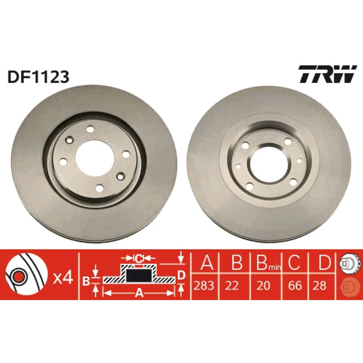 Jarrulevy TRW DF1123