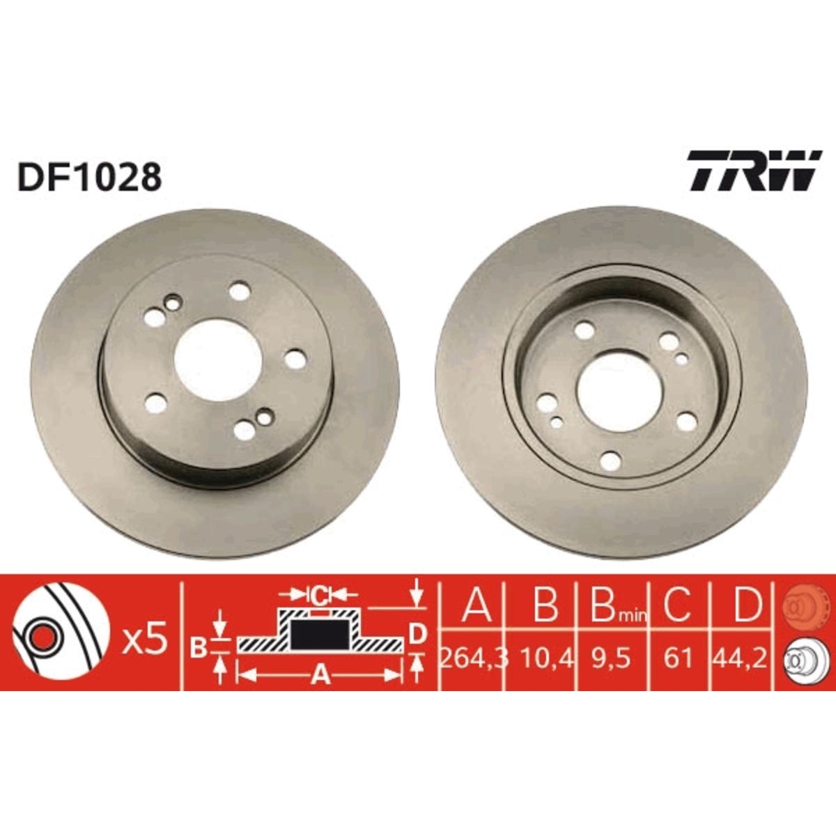 Jarrulevy TRW DF1028