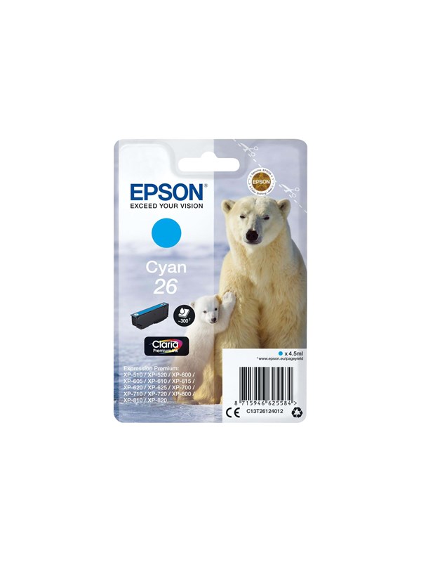 Epson 26 -mustekasetti, 4.5 ml, cyan