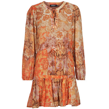 Desigual Mekko  ruskea / vaaleanoranssi / tummanoranssi / offwhite
