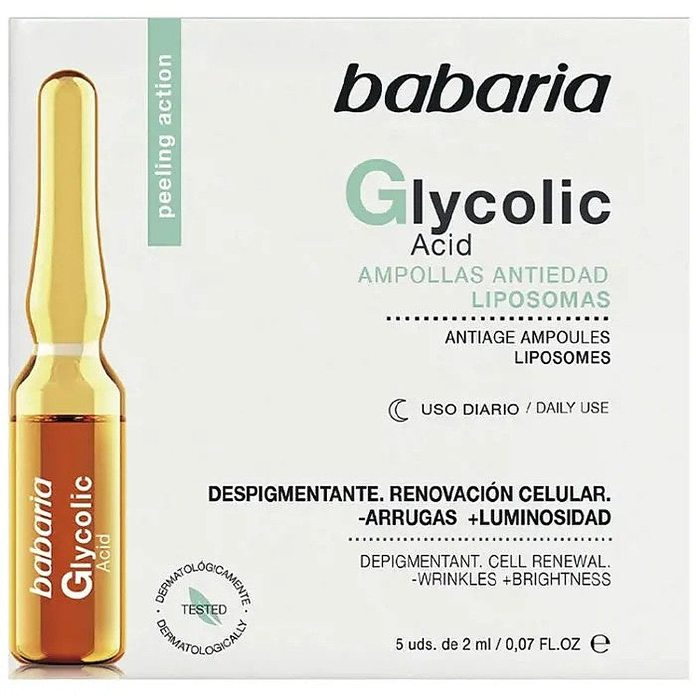 Glykolihapposolujen uusimispullot Babaria 5 x 2 ml