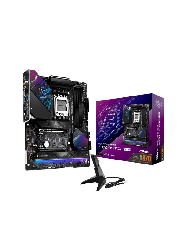 ASRock X870 RIPTIDE WIFI Emolevy - AMD X870 - AMD AM5 - DDR5 RAM - ATX