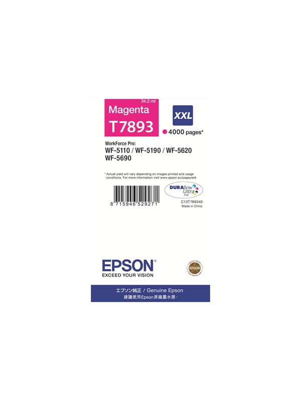 Epson Epson T7893 Mustepatruuna Magenta T7893 Vastaa: N/A