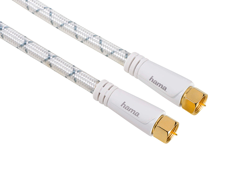 Hama HA-00122531 - Satelliittikoaksiaaliantennikaapeli, 5 metriä, valkoinen