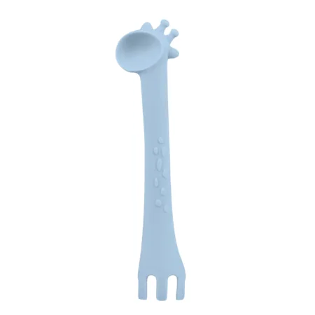 Kikka Boo Silicone Giraffe Spoon With Fork – Sininen