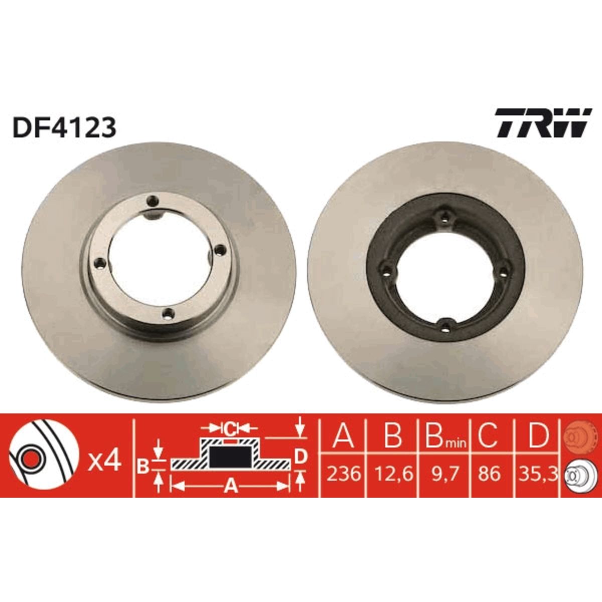 Jarrulevy TRW DF4123