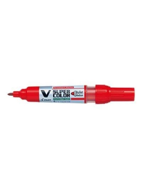 Pilot Pen V-Super Väri Medium Tip Bullet Marker - Punainen