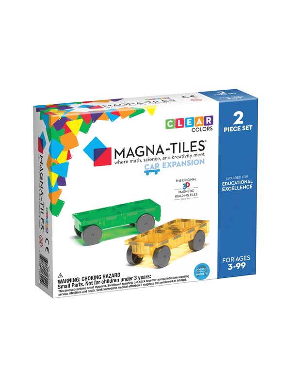 Magna-Tiles Cars - Green & Yellow 2-Piece Magnetic Building Set