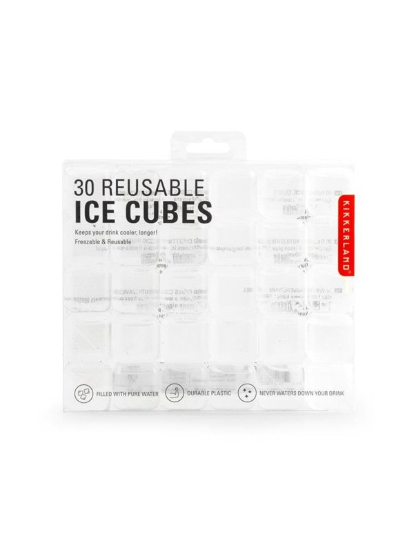 Kikkerland Clear Reusable Ice Cubes S/30