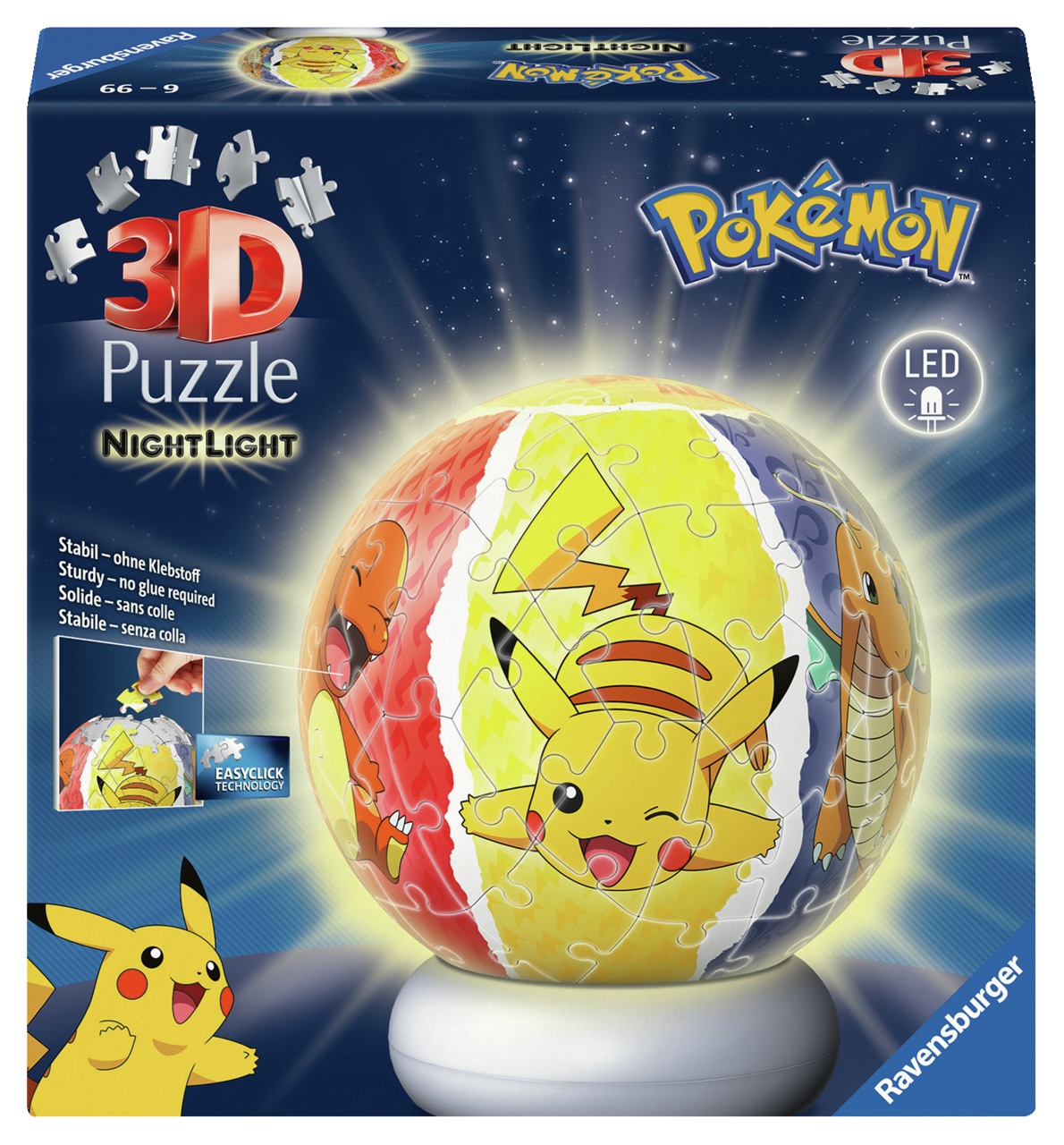 Ravensburger 3D Puzzle-Ball Nightlight Pokémon (72) 3D Palapeli