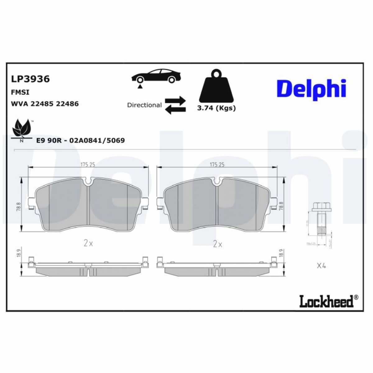 Jarrupalat, levyjarru DELPHI LP3936