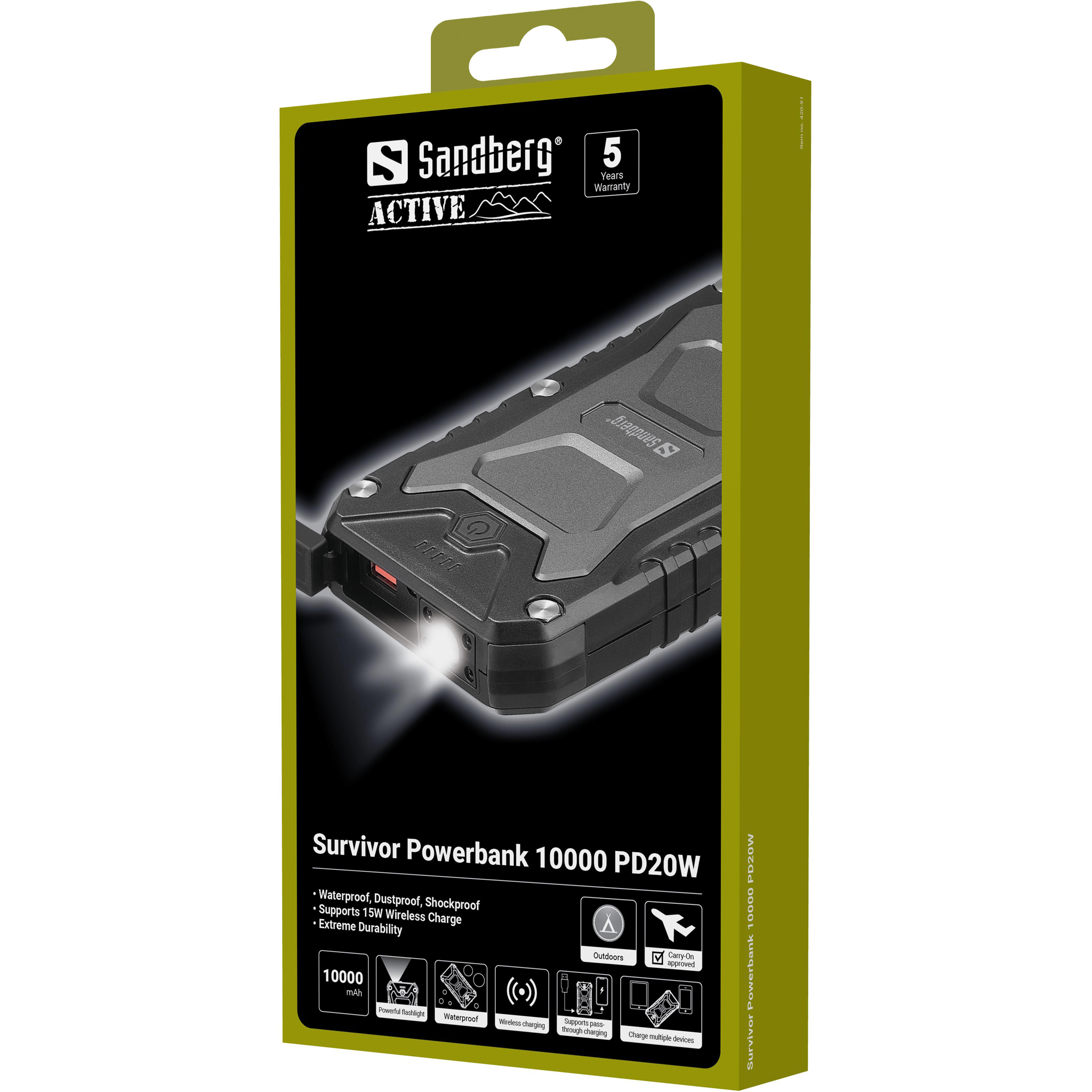 Sandberg Survivor Powerbank 10000 PD20W - 10000 mAh