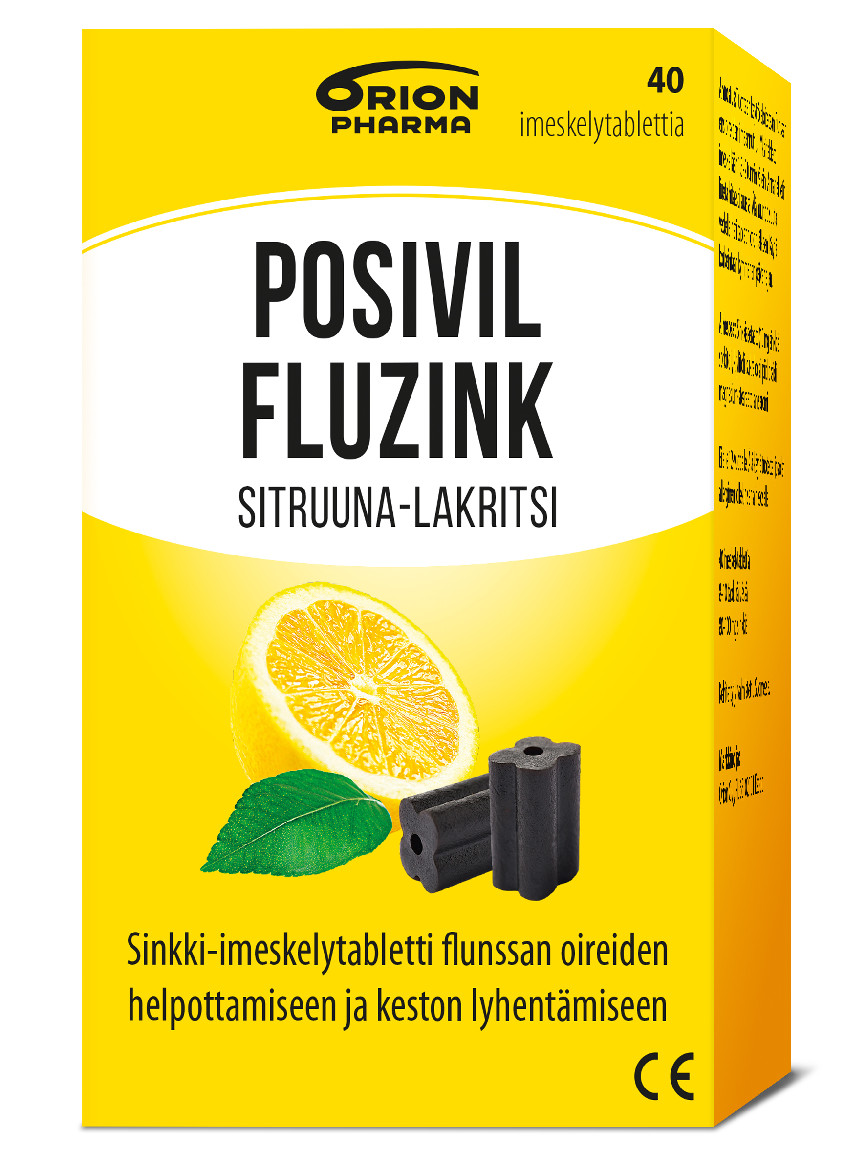Posivil Fluzink sitruuna-lakritsi 40 imeskelytabl