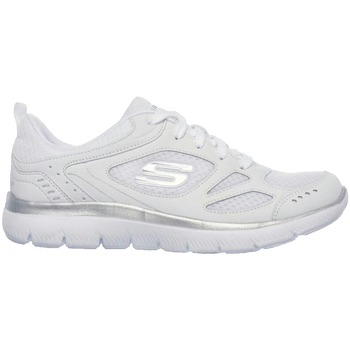 SKECHERS Matalavartiset tennarit 'SUMMITS - SUITED' hopeanharmaa / valkoinen