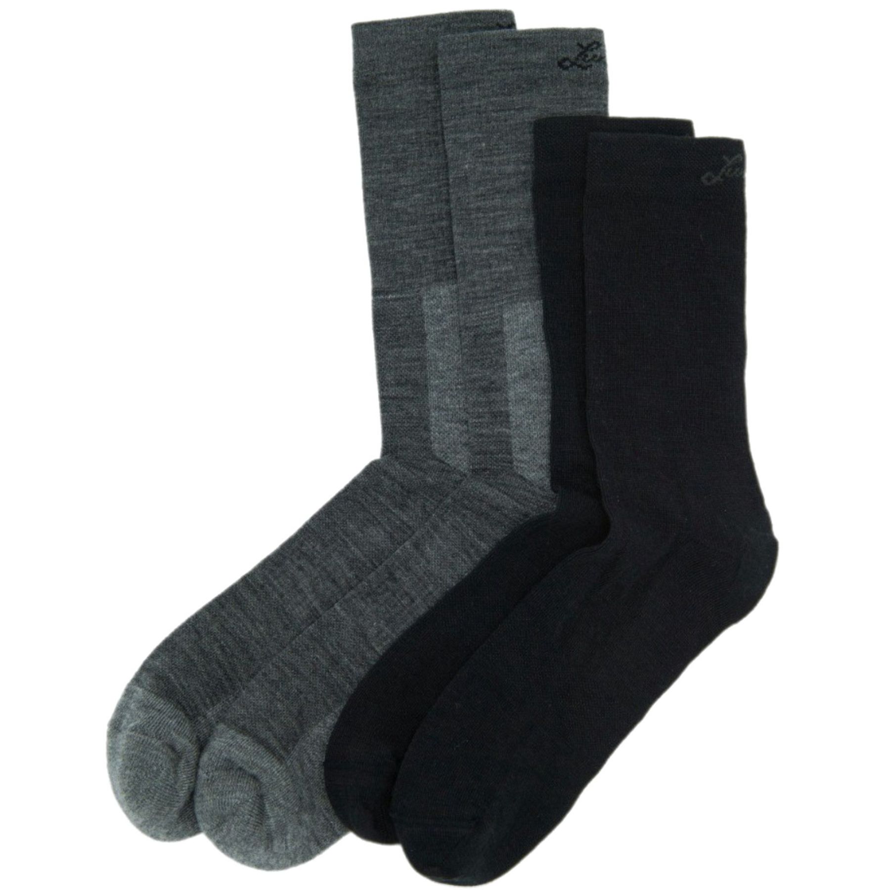 Lundhags Merino Trekking Sock Combo Mid Light Grey Melange/Black - 34-36
