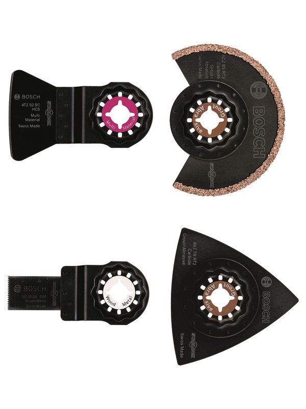 Bosch Starlock 4-os. laattatyöstösarja ACZ 85 RT3 (1x); AVZ 78 RT2(1x); ATZ 52 SC (1x); AIZ 20 AB (1x)