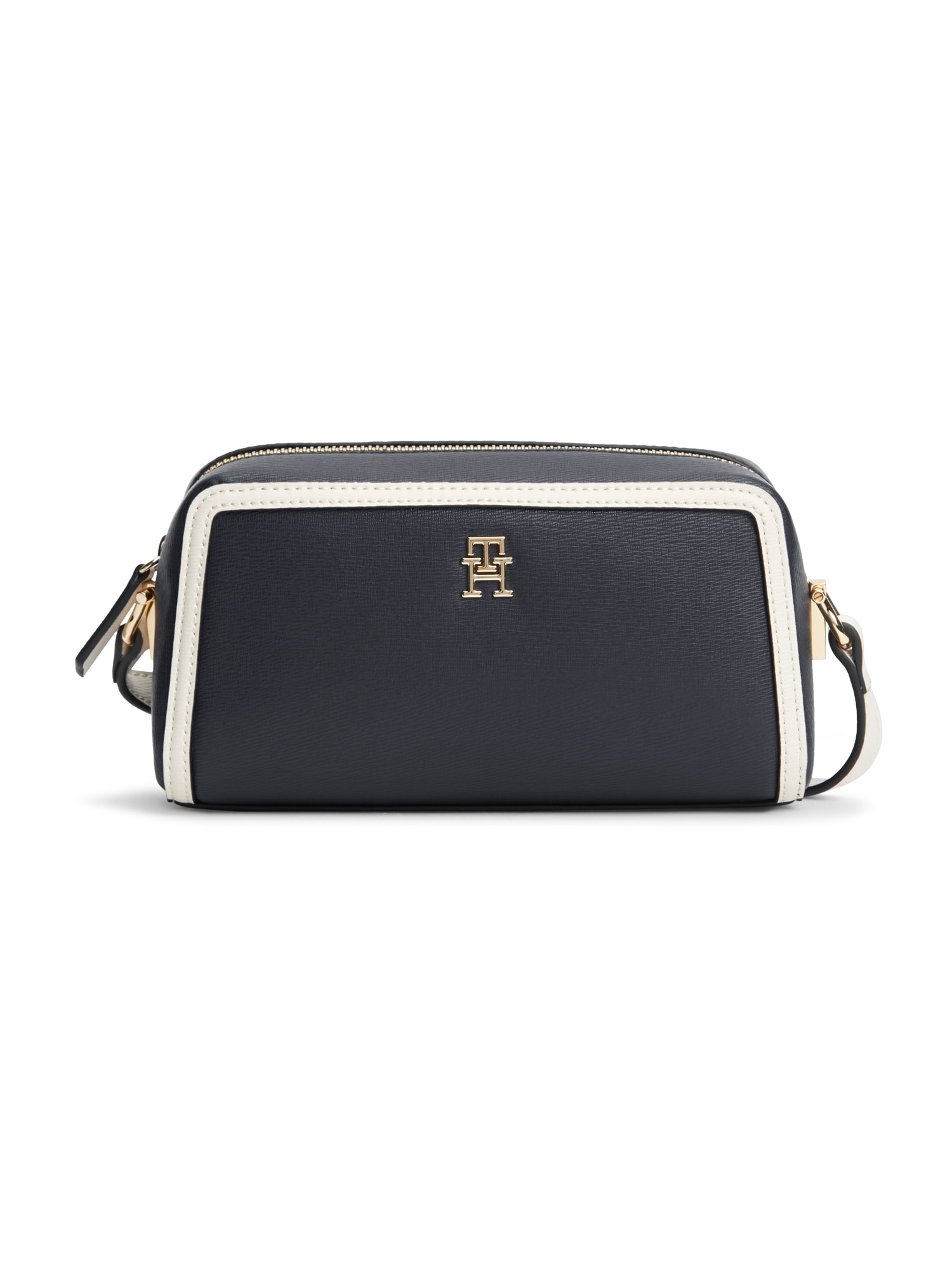 TOMMY HILFIGER Olkalaukku 'Colour-blocked TH Monogram Camera'  yönsininen / valkoinen