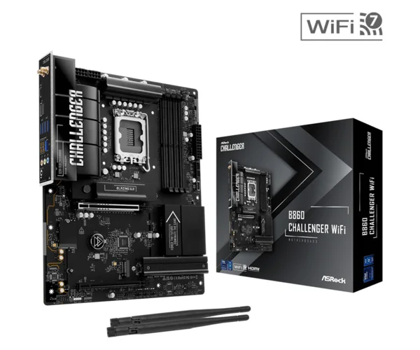 ASRock B860 Challenger WiFi Emolevy - Intel B860 - Intel LGA1851 - DDR5 RAM - ATX
