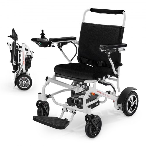 VEVOR Electric Wheelchair for Adults, 136kg Capacity, Foldable & Lightweight Motorized Wheelchair, 21km Long Travel Range, All-Terrain Powered Chair, Portable 53cm Seat for Seniors & Disabled