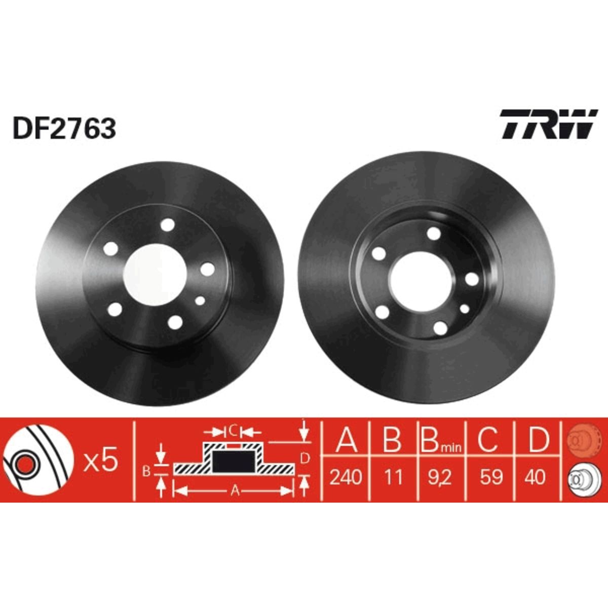 Jarrulevy TRW DF2763