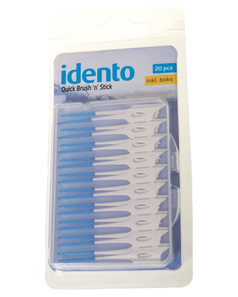 Idento Quick Brush ́n ́stick inkl. Travelboks (Blå) 20 stk.