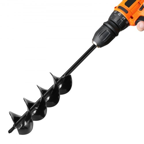 VEVOR Auger Drill Bit for Planting, 80 x 410 mm Spiral Drill Bit, for 3/8" Hex Drive Drills, Heavy Duty Bulb Planter Tool, Hole Drilling Attachments for Garden Post Hole Digger Fence Digging