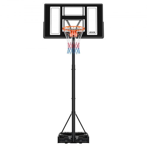 VEVOR Portable Basketball Stand, 1.35 to 3.05m Height Adjustment Basketball Hoop & Goal, Adjustable Basketballs Goal System with Built-in Rolling Wheels for Kids, Teens, Adults in Driveways, Pools