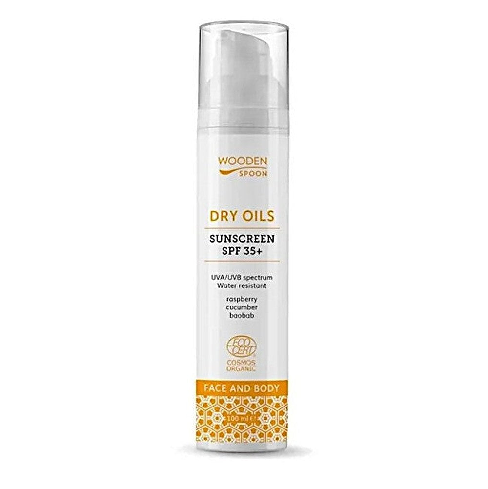 WoodenSpoon Dry Oils rusketusmaito kasvoille ja vartalolle SPF 35 100 ml