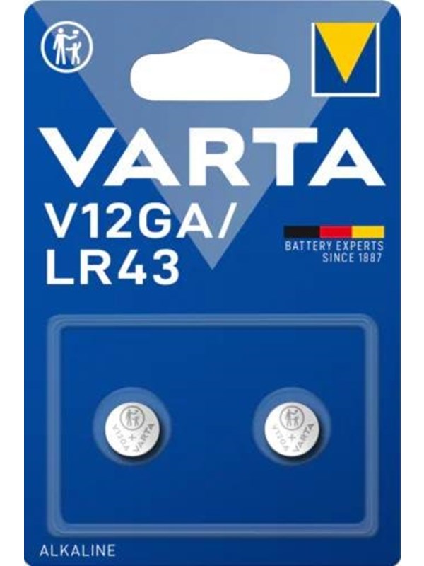 Varta V12GA/LR43 Alkaline 2 Pack