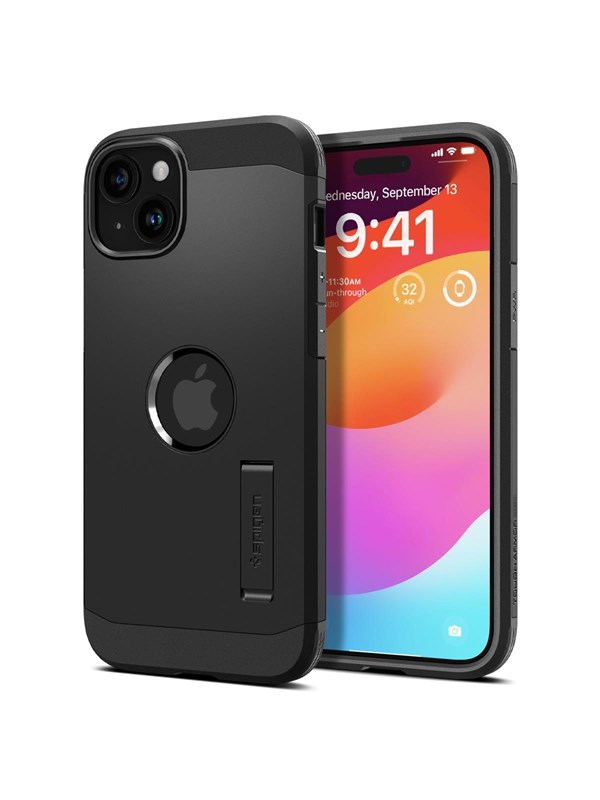 Spigen ACS06811, Suojus, Apple, iPhone 15, 15,5 cm (6.1), Musta