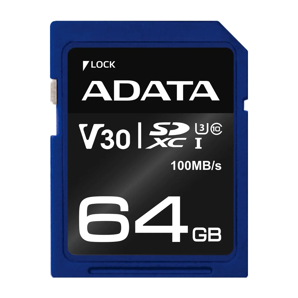 ADATA Premier Pro - Flashhukommelseskortti - 64 GB - Videoluokka V30 / UHS-I U3 / Class10 - SDXC UHS-I