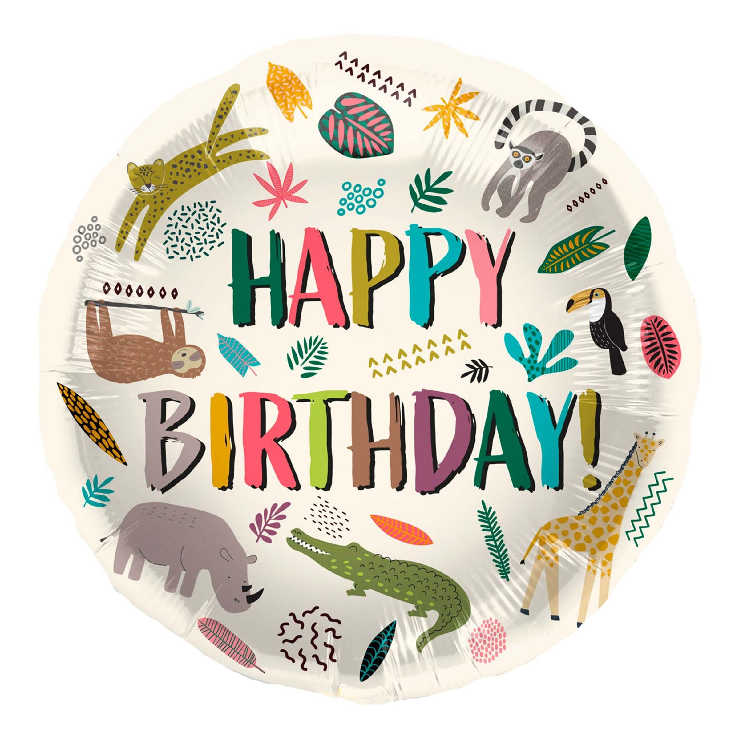Folioilmapallo Zoo Party Happy Birthday