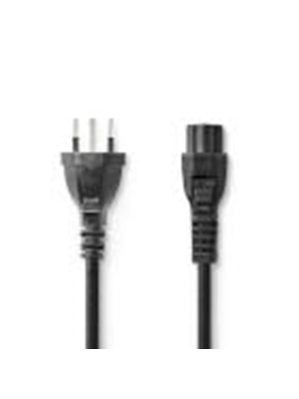 Nedis Sähköjohto | CH Type 12 | IEC-320-C5 | Suora | Suora | Niklattu | 2.00 m | Pyöreä | PVC | Musta | Label