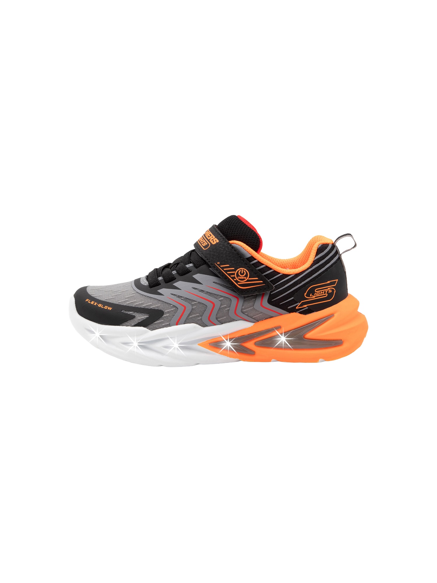 SKECHERS Tennarit 'FLEX-GLOW ULTRA' vaaleanharmaa / oranssi / musta