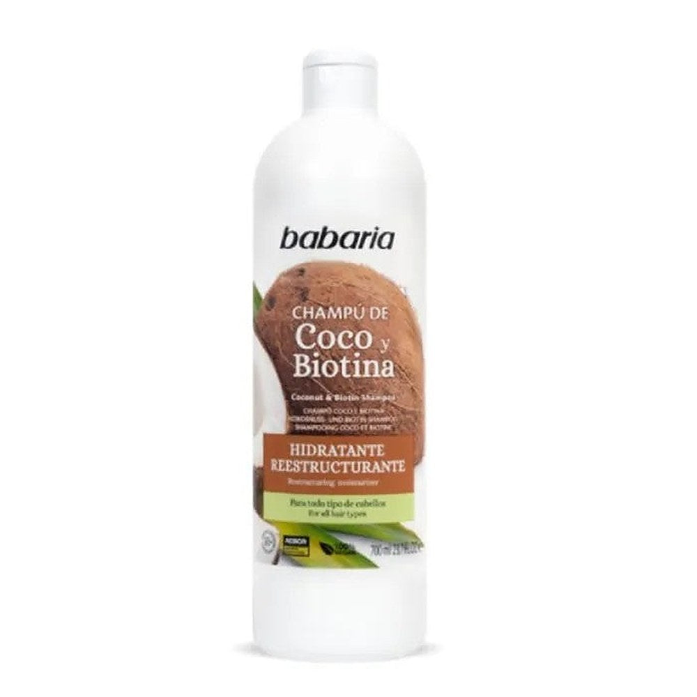 Kookos shampoo Babaria keratiinilla ja biotiinilla 700ml