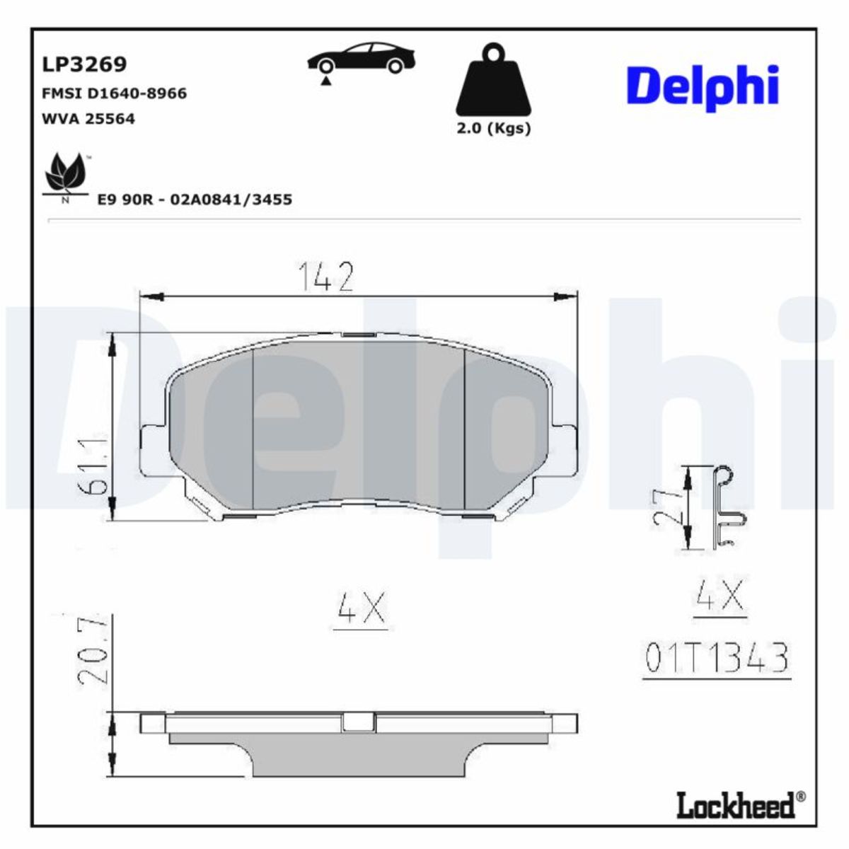 Jarrupalat, levyjarru DELPHI LP3269