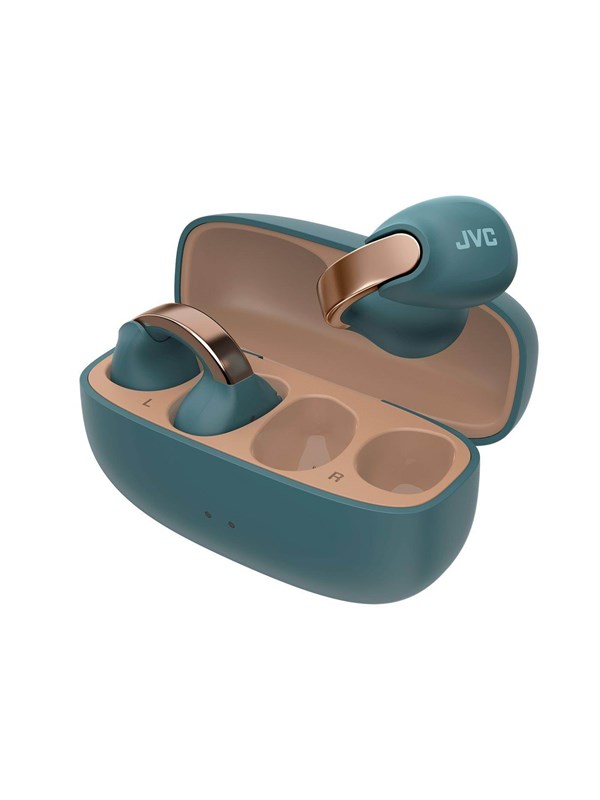 JVC HA-NP1T - Langattomat kuulokkeet mikrofonilla - avokorva - klipsi - Bluetooth - sininen