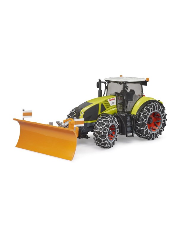 Lelu Traktori Claas Axion 950 lumiauralla ja lumiketjuilla (1:16), Bruder