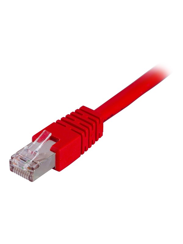 DELTACO F/UTP Cat6 laitekaapeli, 0,3m, punainen