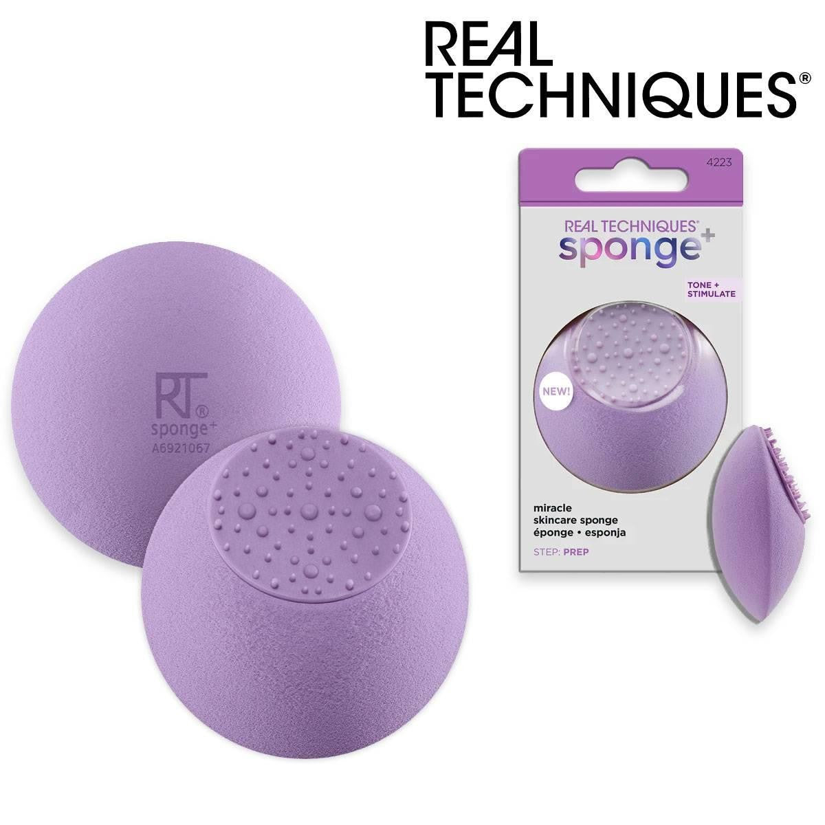 Real Techniques Sponge+ Spugna Miracle Skincare — Spugna detergente makeup