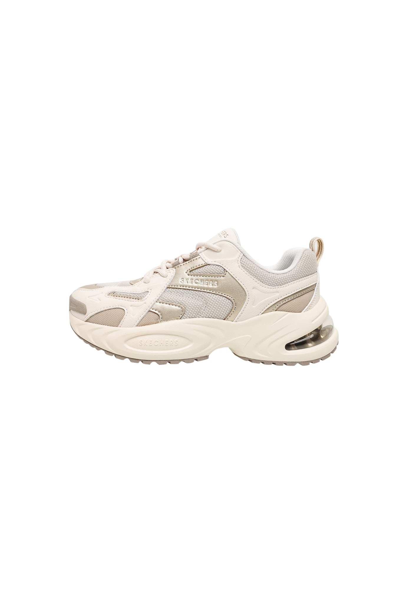 SKECHERS Matalavartiset tennarit 'Uno Ryze - Scale Above' beige / samppanja / kitti / kulta
