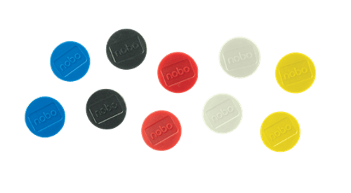Nobo Magnetit Sekoitettu Värit 32mm 10kpl - Liitutaulu